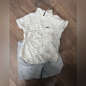 Kids Striped Shirt and matching gray shorts